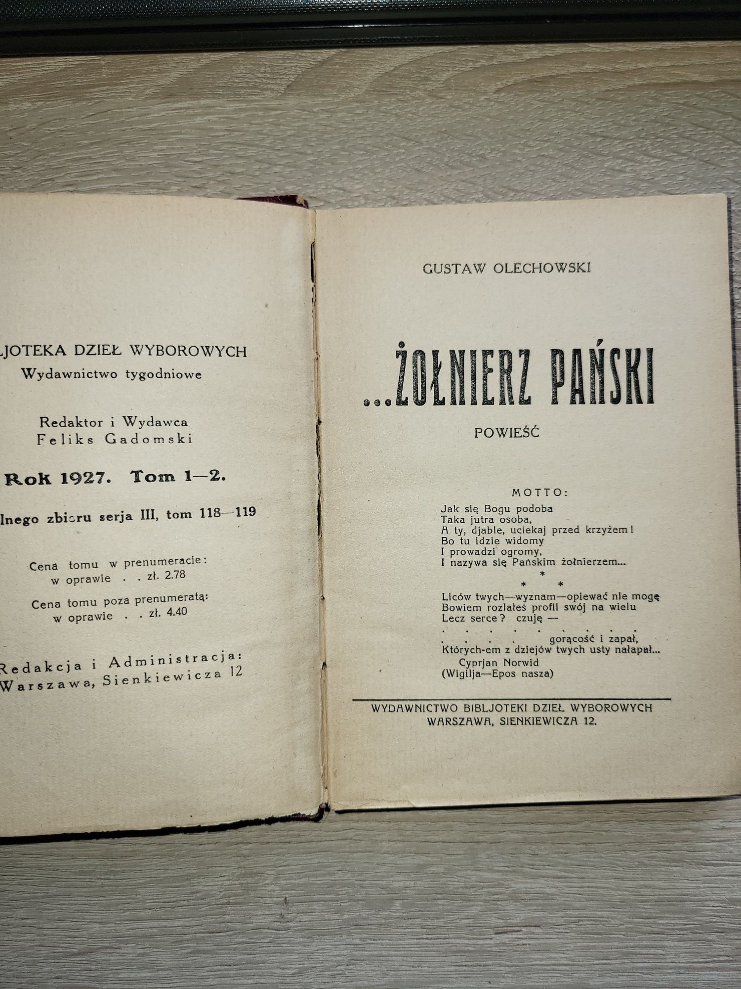 Żolnierz Pański Olechowski 1927