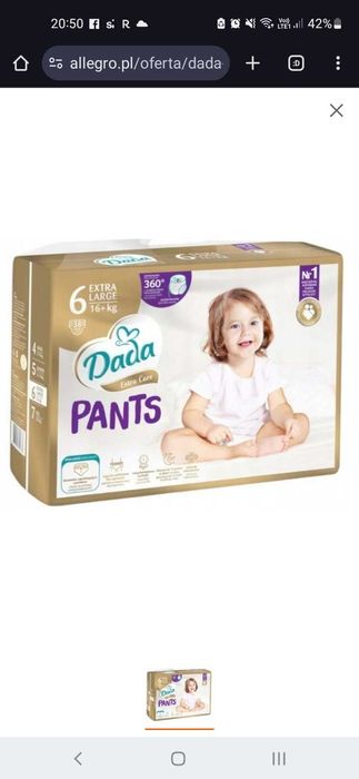 Pampersy dada pants 6 po 38 szt.