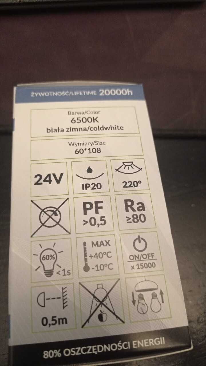 Żarówki LED 24V 6500K 20W E27