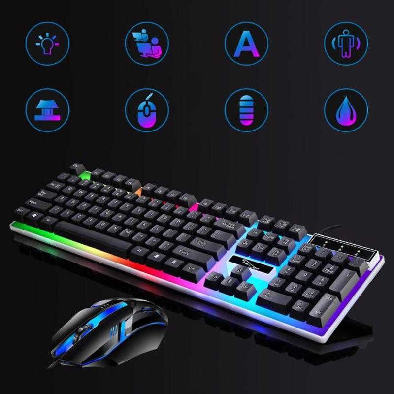 Игровой набор клавиатура и мышка Gaming с RGB подсветкой