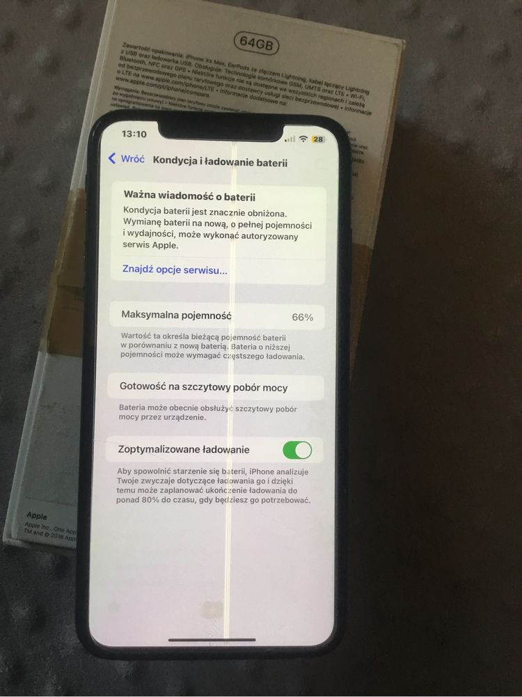 Smartfon Apple Iphone XS Max 64 GB.