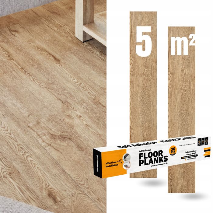 Samoprzylepne Panele Winylowe 5m2 Dąb  Brąz drewno WODOODPORNE