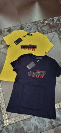Disquared2 2 bluzki koszulki męskie młodzieżowe granat żółta premium
