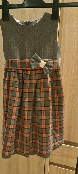 Sukienka różowo-szara r.104