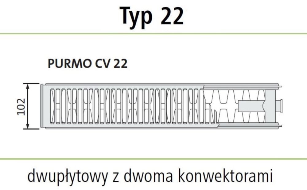 Grzejnik płytowy stalowy Purmo Typ 22 600X1000 DOLNY UNIWERSALNY