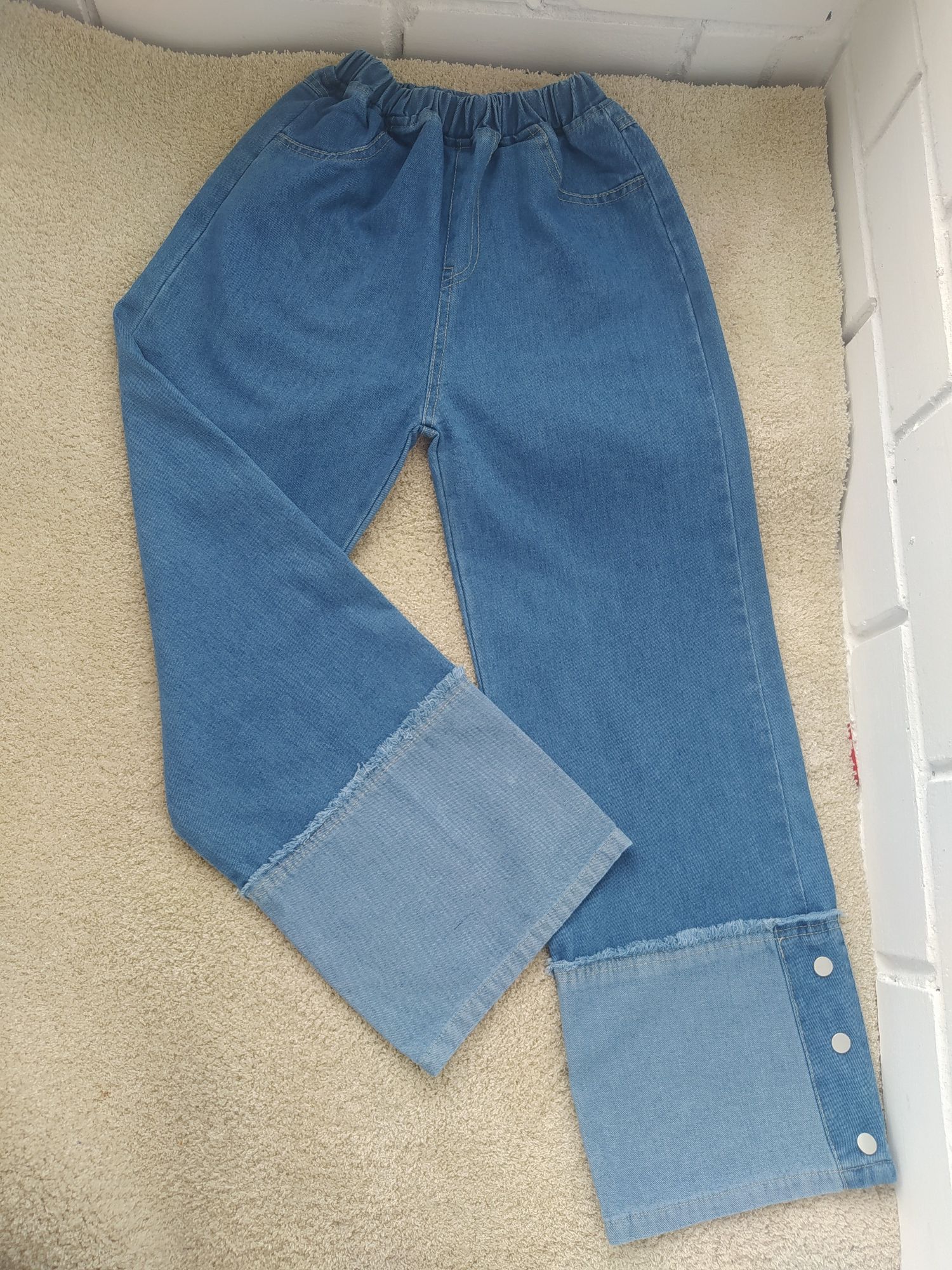 Широкие джинсы палаццо для девочки р.150-160