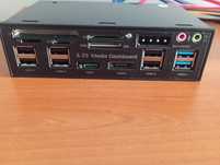 HUB 5.25" panel przedni USB 3.0/2.0 AUDIO, e-SATA, M2/TF/SD/MMC/MS/CF