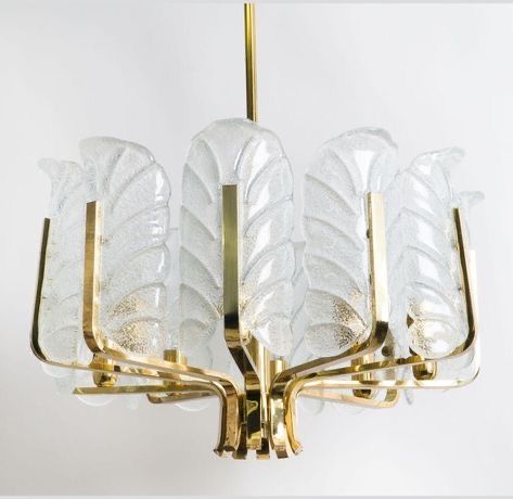 Fagerlund zyrandol mosiezny murano 1980r Hollywood Regency