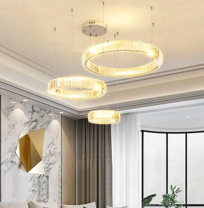 LAMPA ring kryształki 60cm glamour wisząca żyrandol HIT