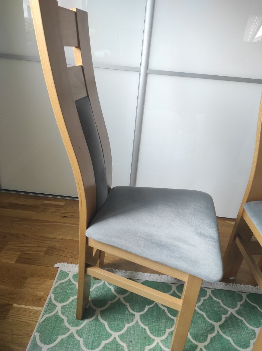 Krzesła drewniane szare 6 sztuk