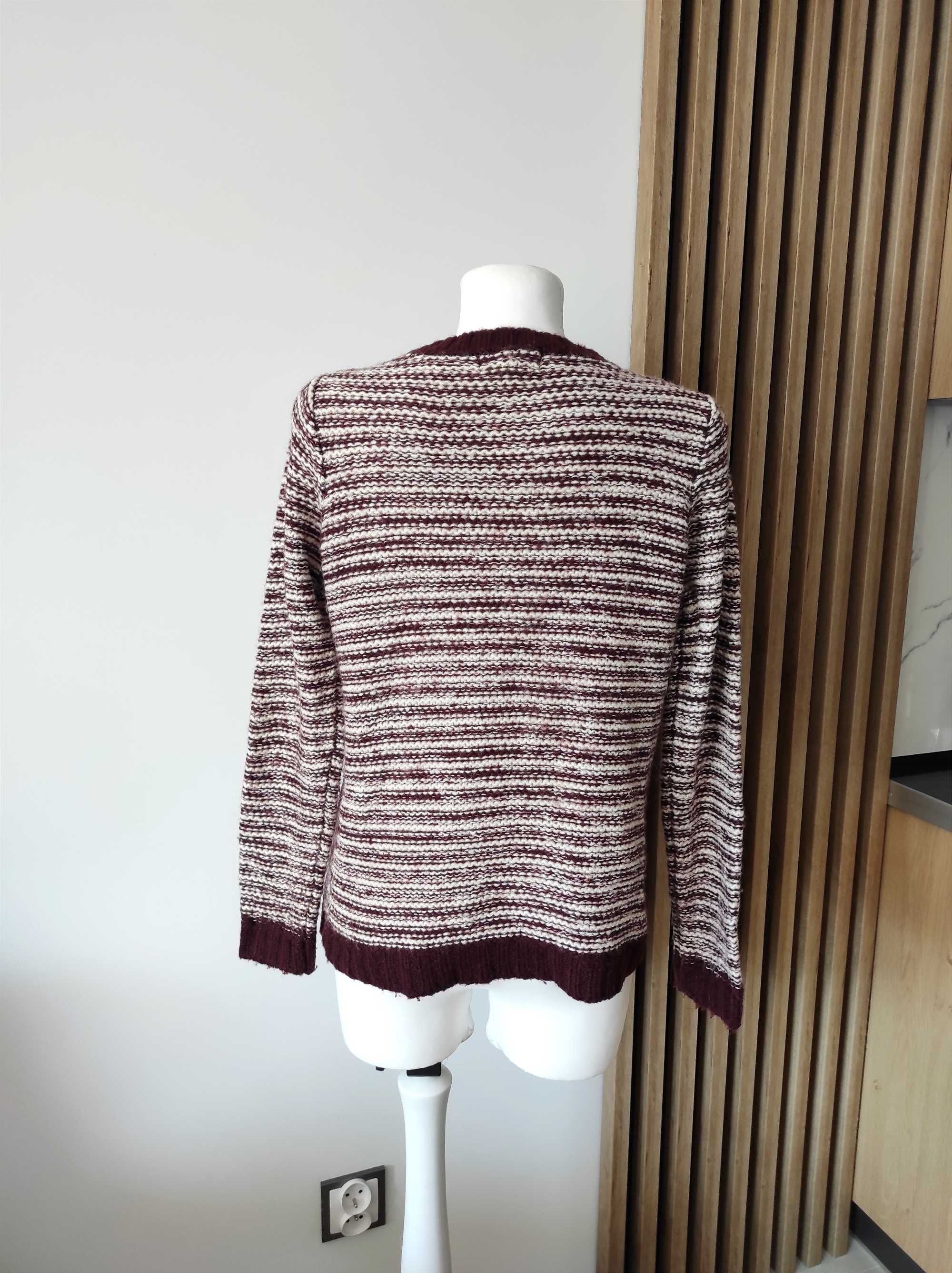 Sweter na długi rękaw burgundowy melanżowy hit viral New Look M