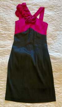 Elegancka sukienka ciemno-różowa 38