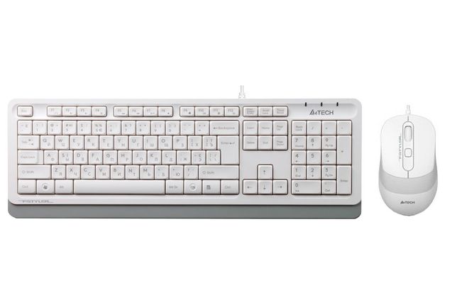 Комплект (клавиатура + мышь) A4TECH F1010 White