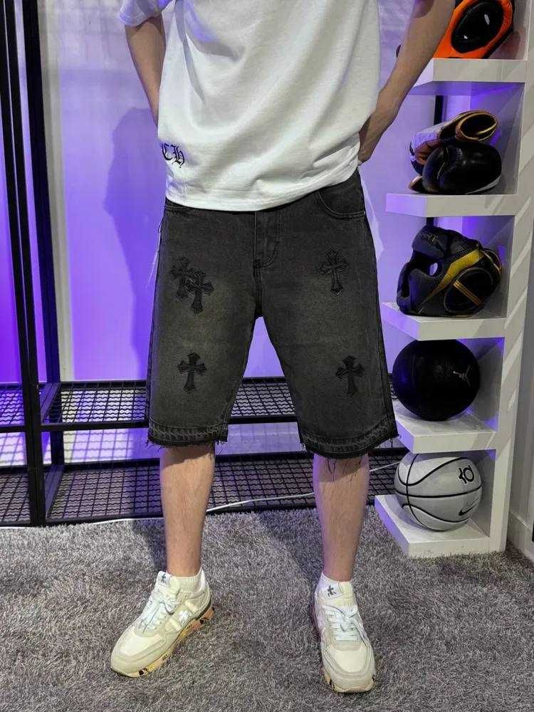 Чоловічі джинсові шорти Chrome Hearts. Чорні, світло-сині, темно-сині