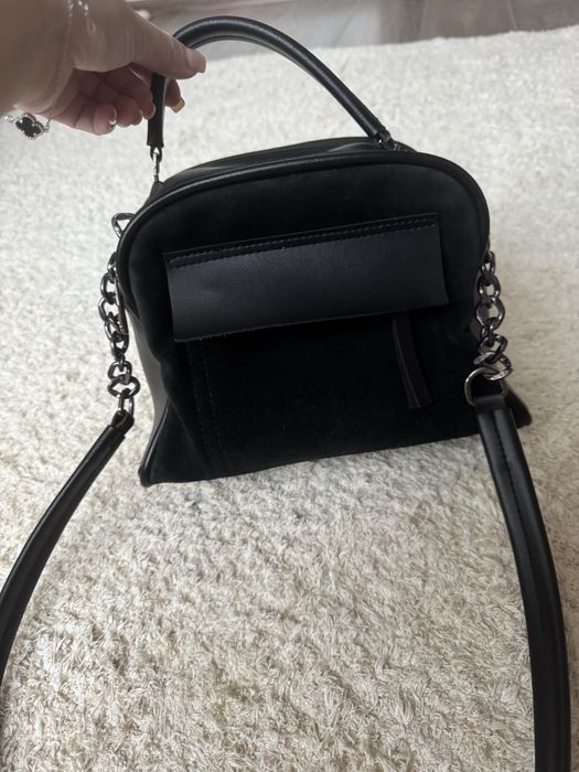 Сумка чорна замш