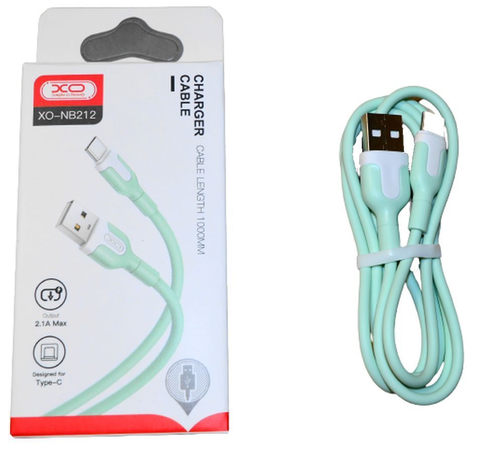XO kabel NB212 USB - USB-C 1,0 m 2,1A seledynowy