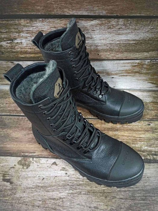 Берцы зимние мужские кожаные Kiborg 40-45р на меху из натуральной кожи