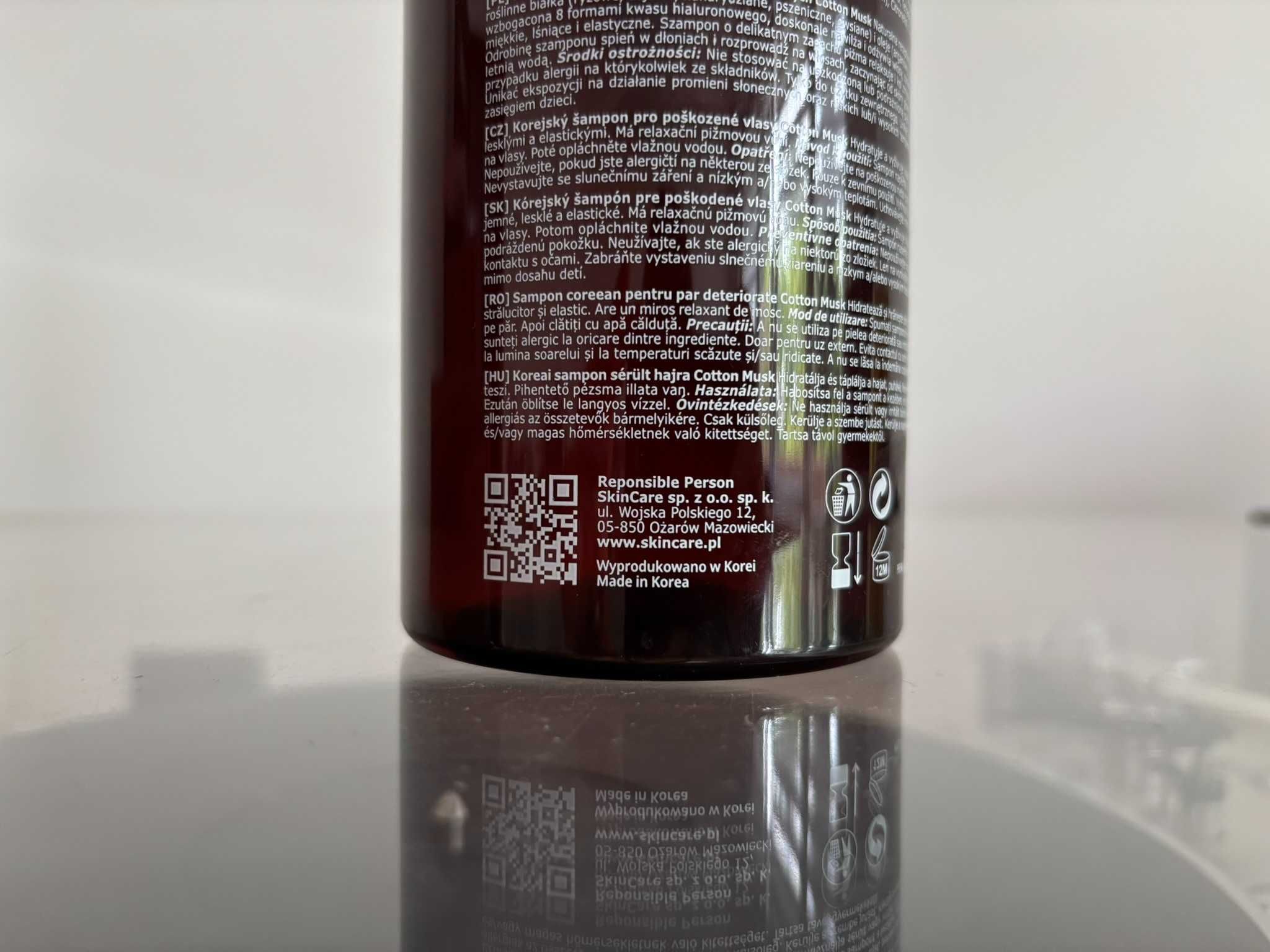 Prreti Cotton Musk koreański szampon do włosów zniszczonych, 500 ml