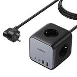 Ugreen kostka listwa zasilająca 65W USB / USB C + 3x gniazdo AC czarna