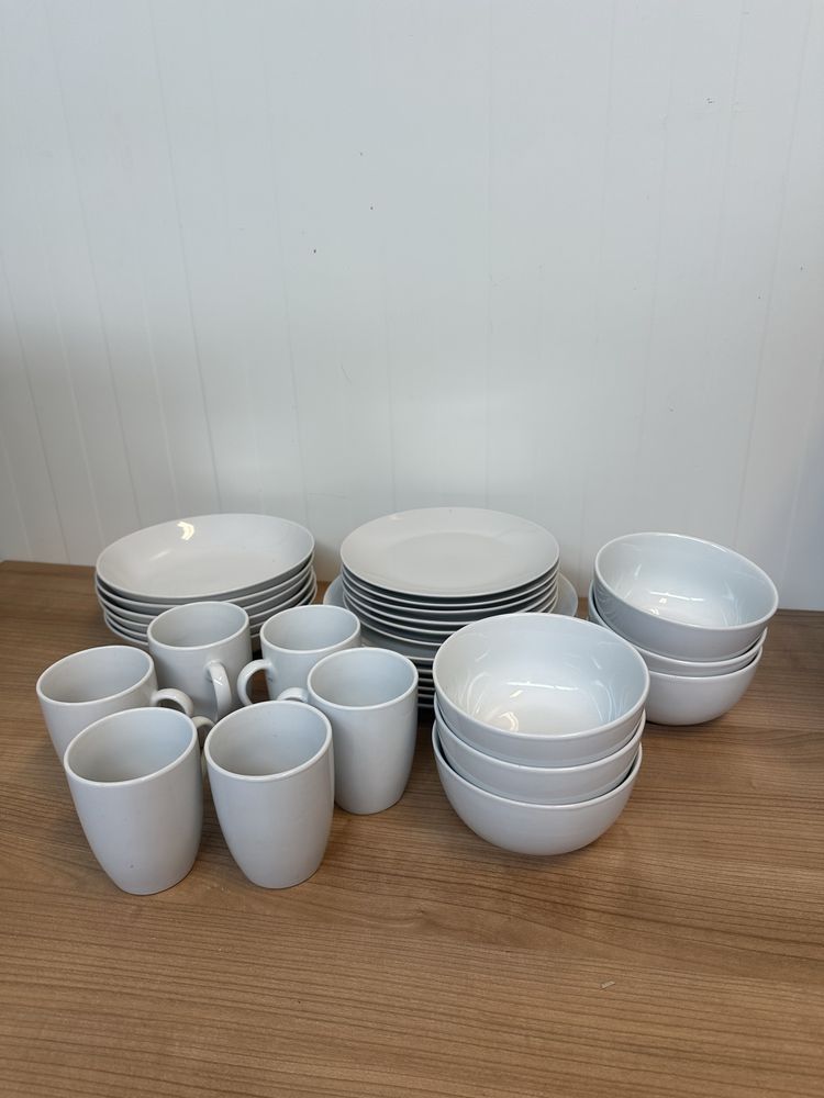 MÄSER Barca Series 30-częściowy zestaw obiadowy biała porcelana