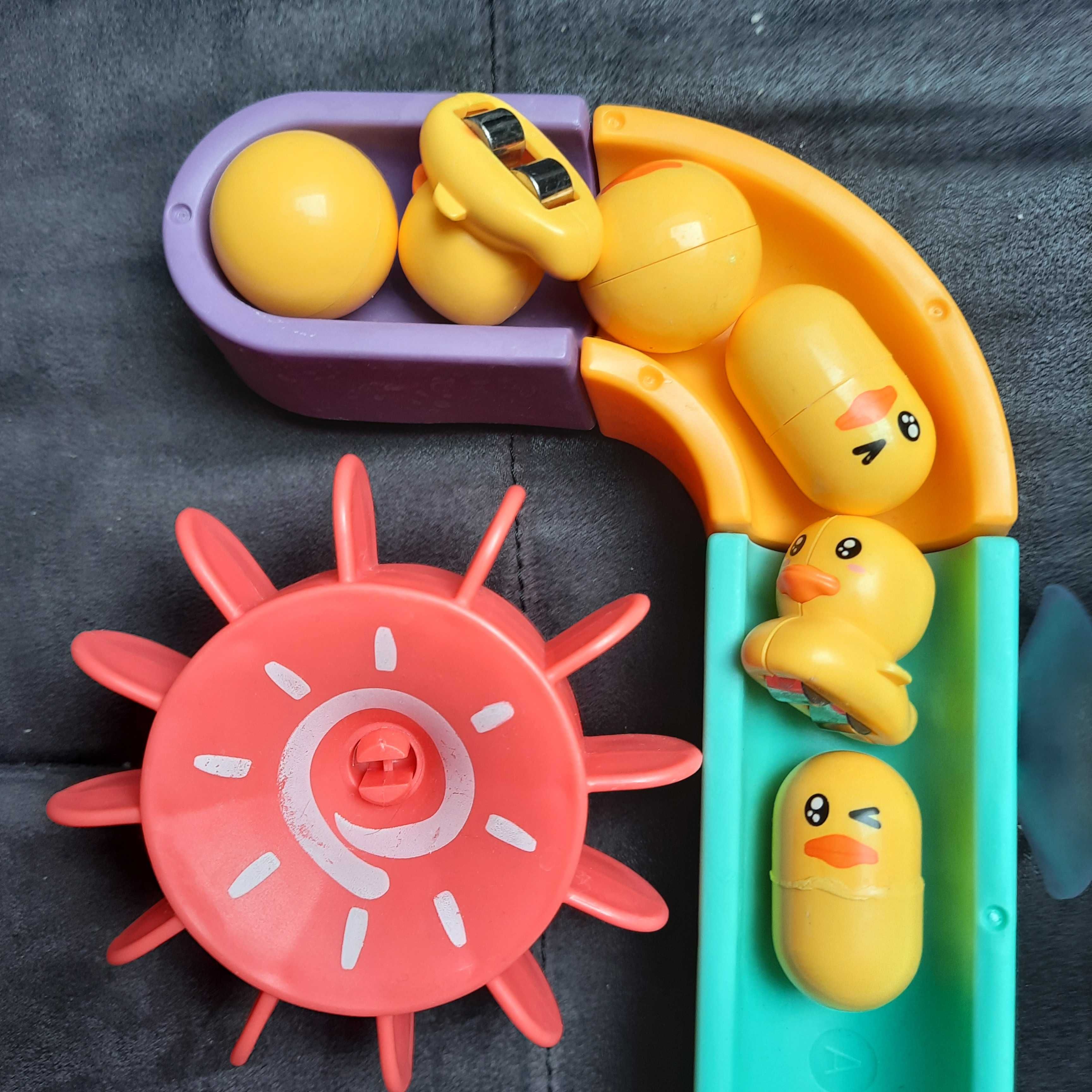 Zabawka do kąpieli Zjeżdżalnia tor wodny DIY żółte kaczki Tęcza