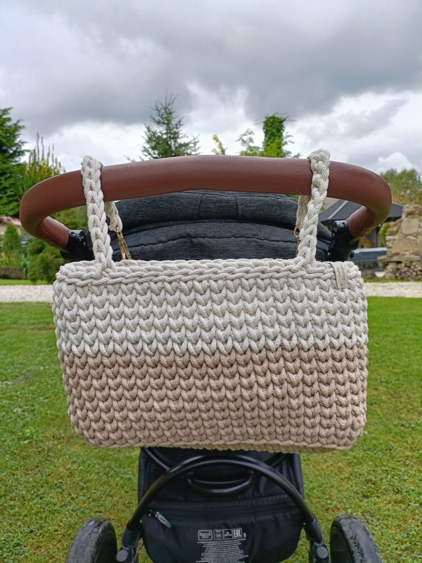 Torba do wózka ze sznurka handmade