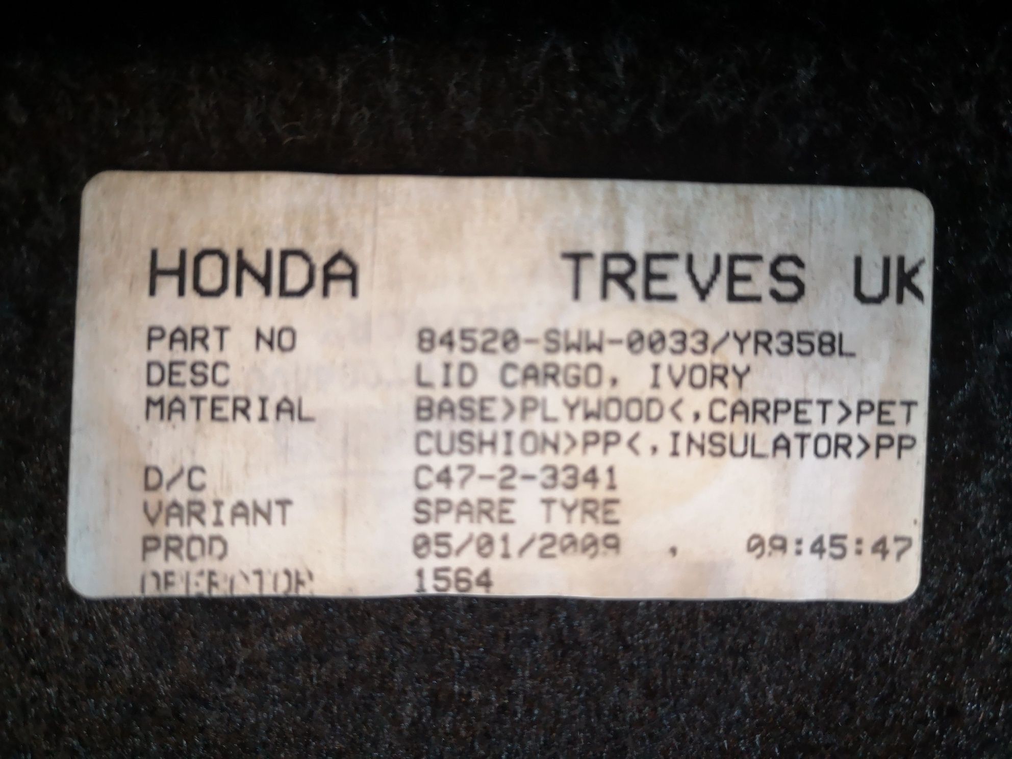 Honda crv III podłoga bagażnika