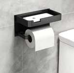 Uchwyt Na Papier Toaletowy Wc Czarny Stalowy Metalowy Loft Z Półką
