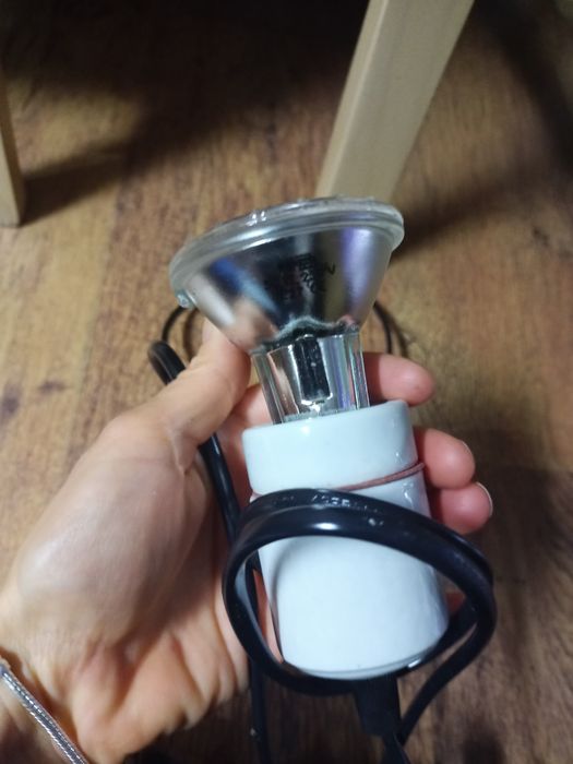 Lampa grzewcza 50 w, halogen z przedluzka, zasilacz, oprawka ceramiczn