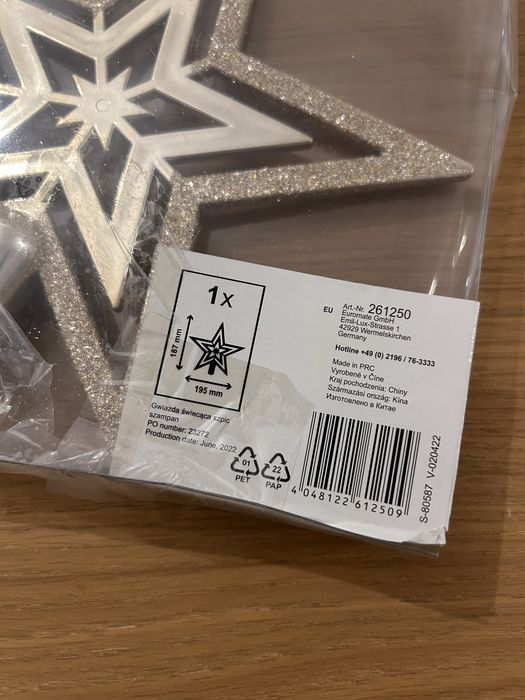 Komplet złotych bombek 48 szt. + gwiazda