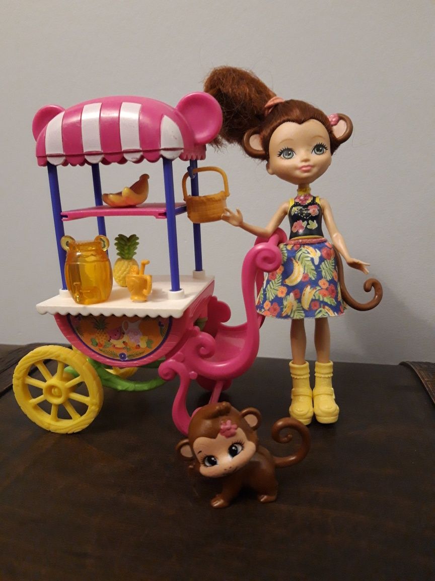 Enchantimals laleczka z małpką i wózkiem