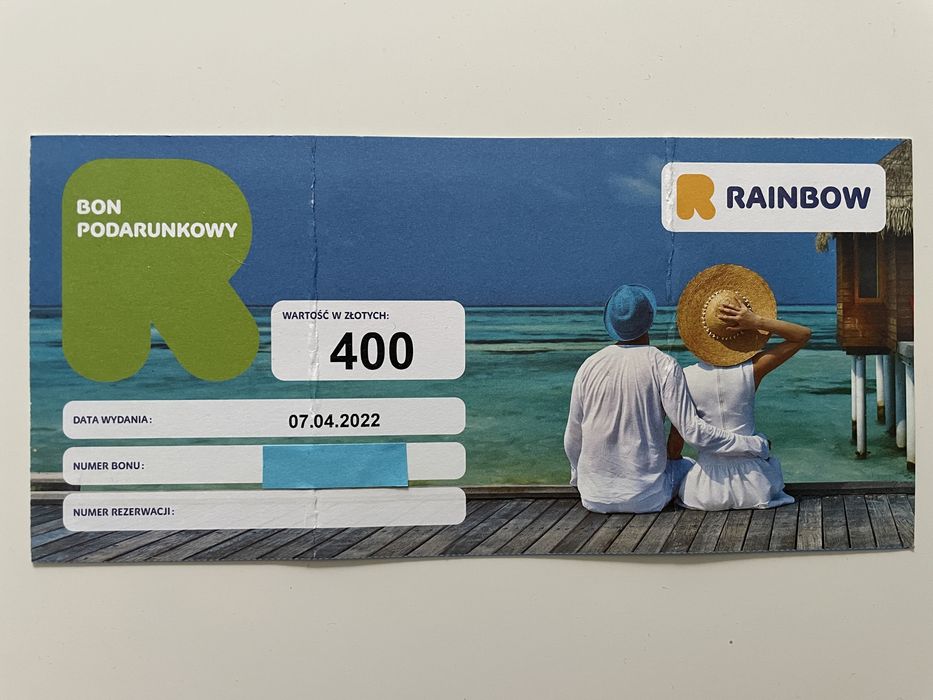 Sprzedam voucher Rainbow 400 zł