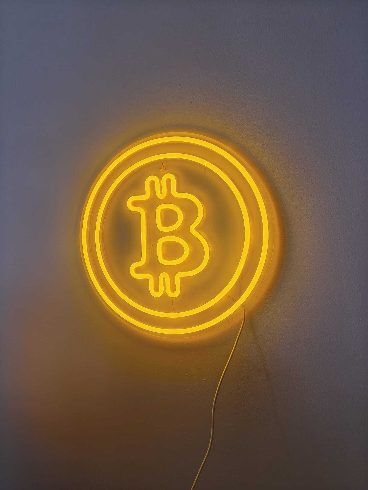 Sinal Luminoso Néon LED em Acrílico Bitcoin