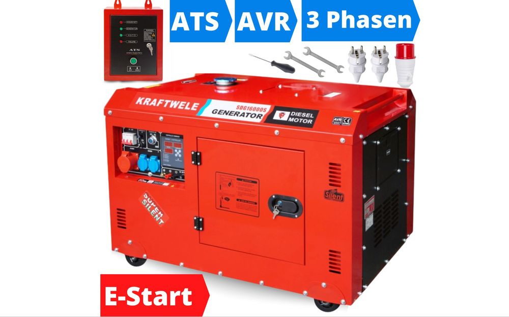 АКЦІА- Дизельний генератор 12.8 кВт/3-фаз/ATS АВР/ SDG16000S KRAFTWELE