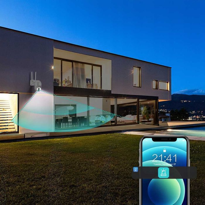 zewnętrzna obrotowa kamera wifi ip smart fullhd 1080p zoom 4x detekcja