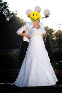 Suknia ślubna biała gorset, rozmiar 38- 40