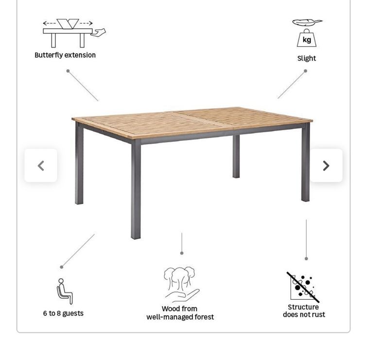 Mesa de jardim Material Oris