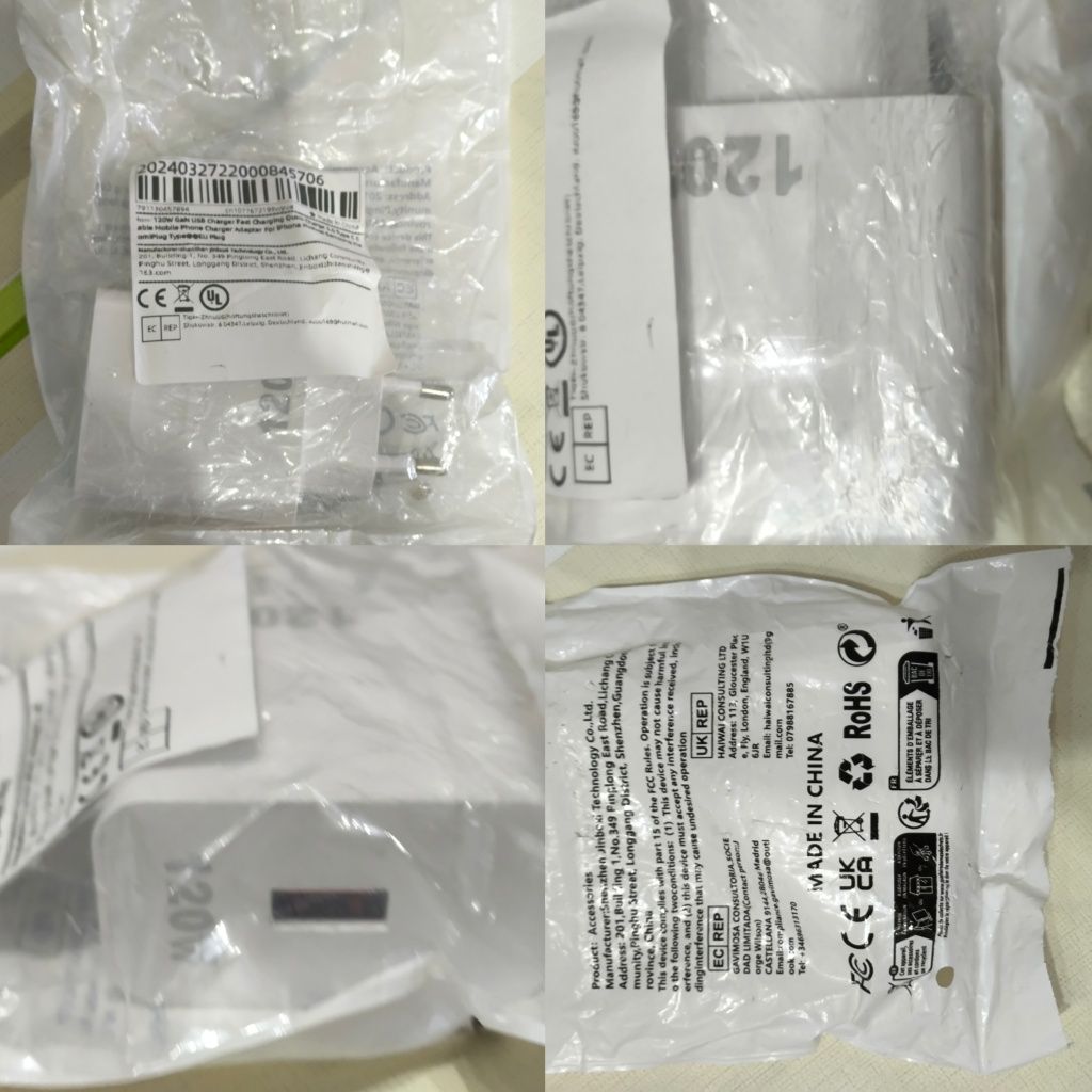 Carregador telemóvel smartphone Xiaomi 120W Fast Charger