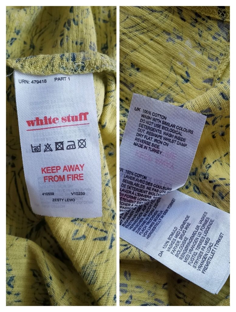 White Stuff bluzka z krótkim rękawem w kwiaty motyle rośliny