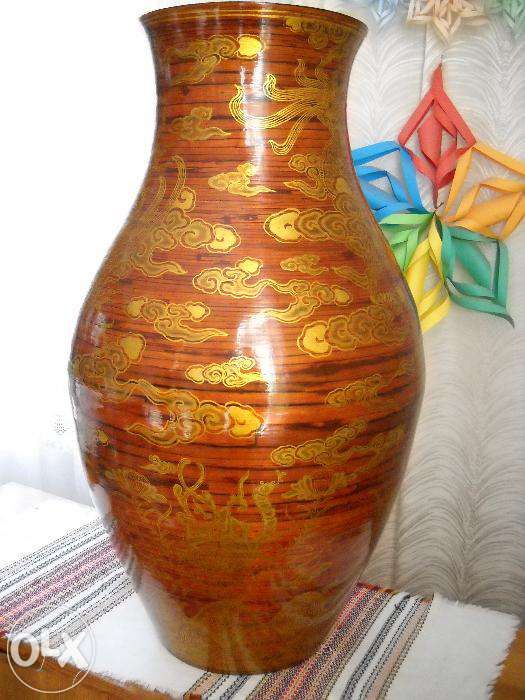 duża waza z laki, antyk