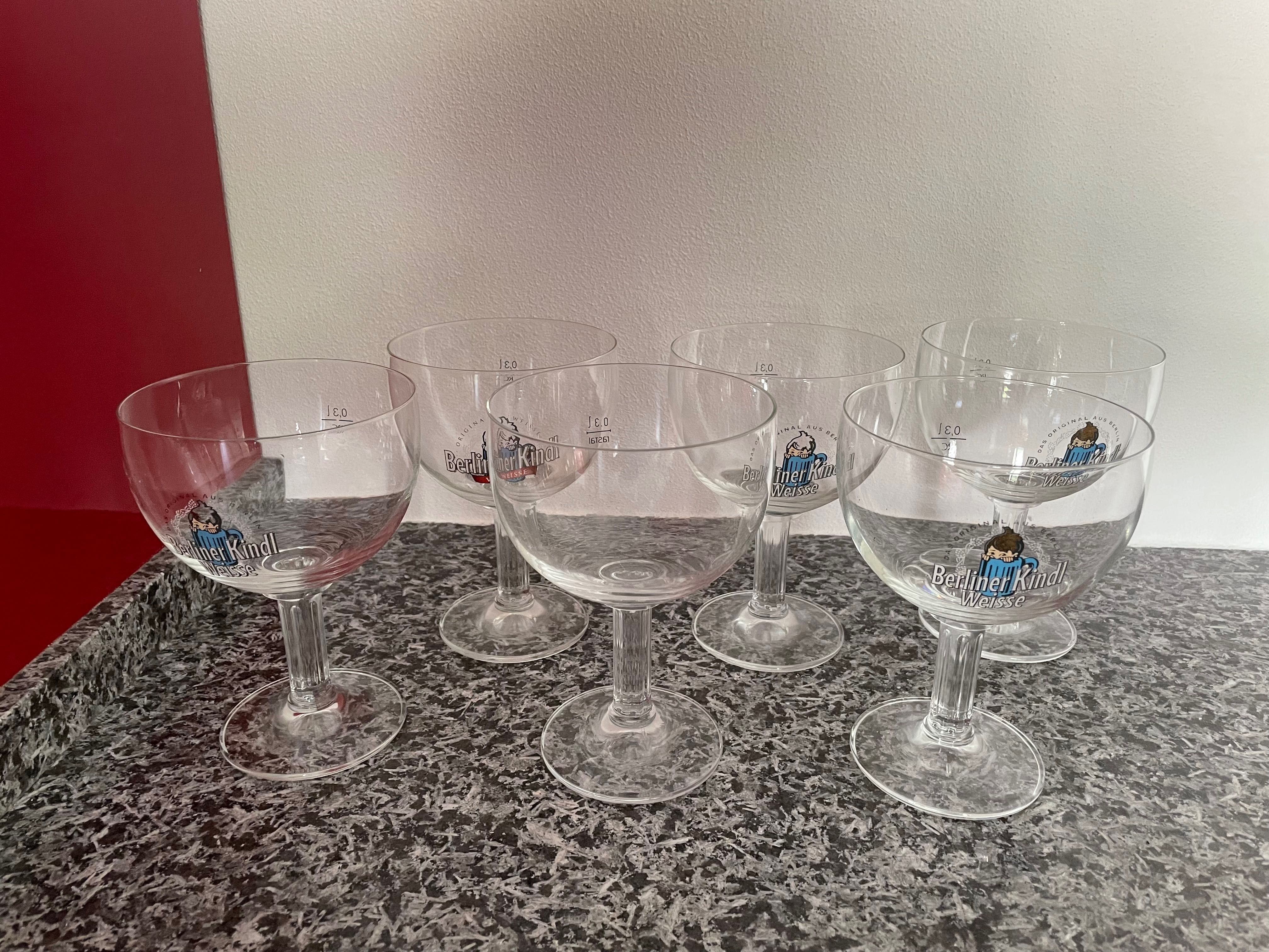 6 copos de Berliner Weisse/ Kindl, 0,3 ltr.