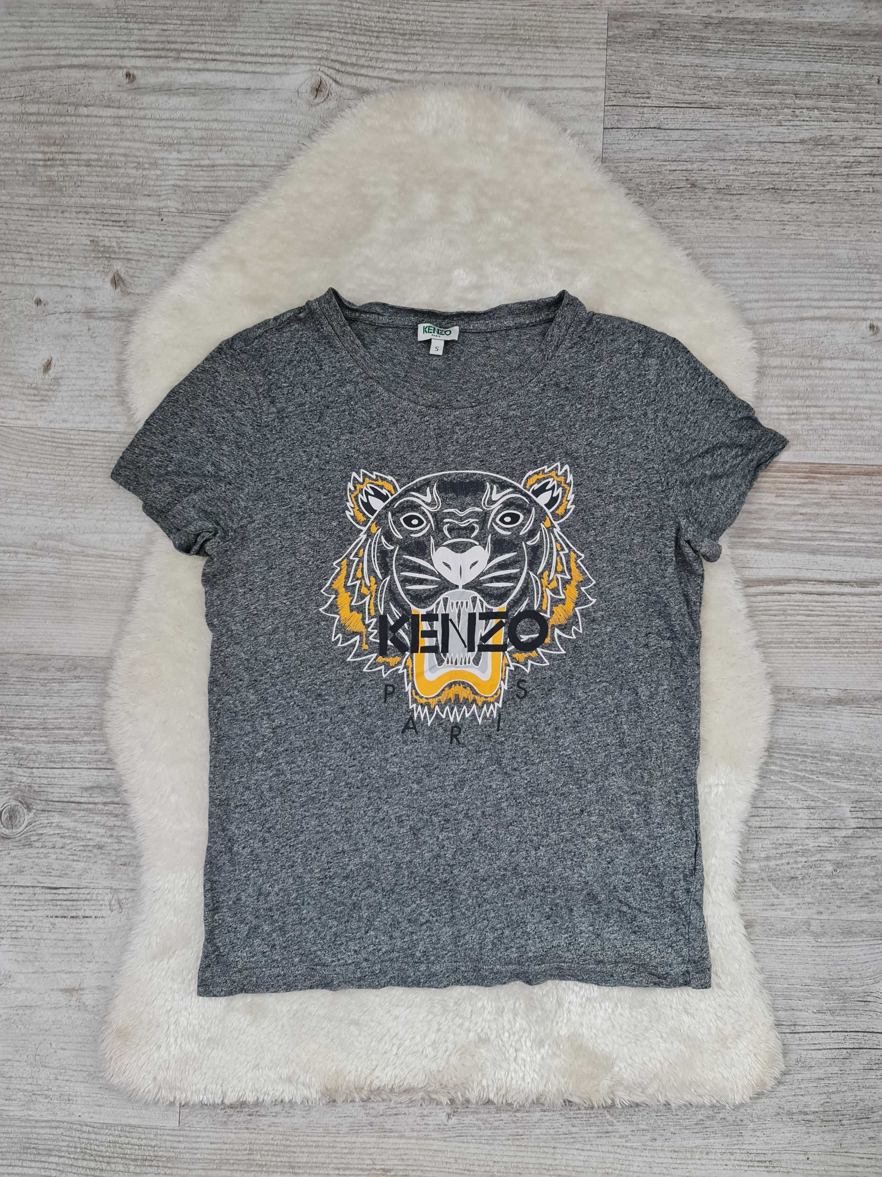 Koszulka T-shirt Kenzo Rozmiar S Duże Logo Szara Tygrys Oryginalna