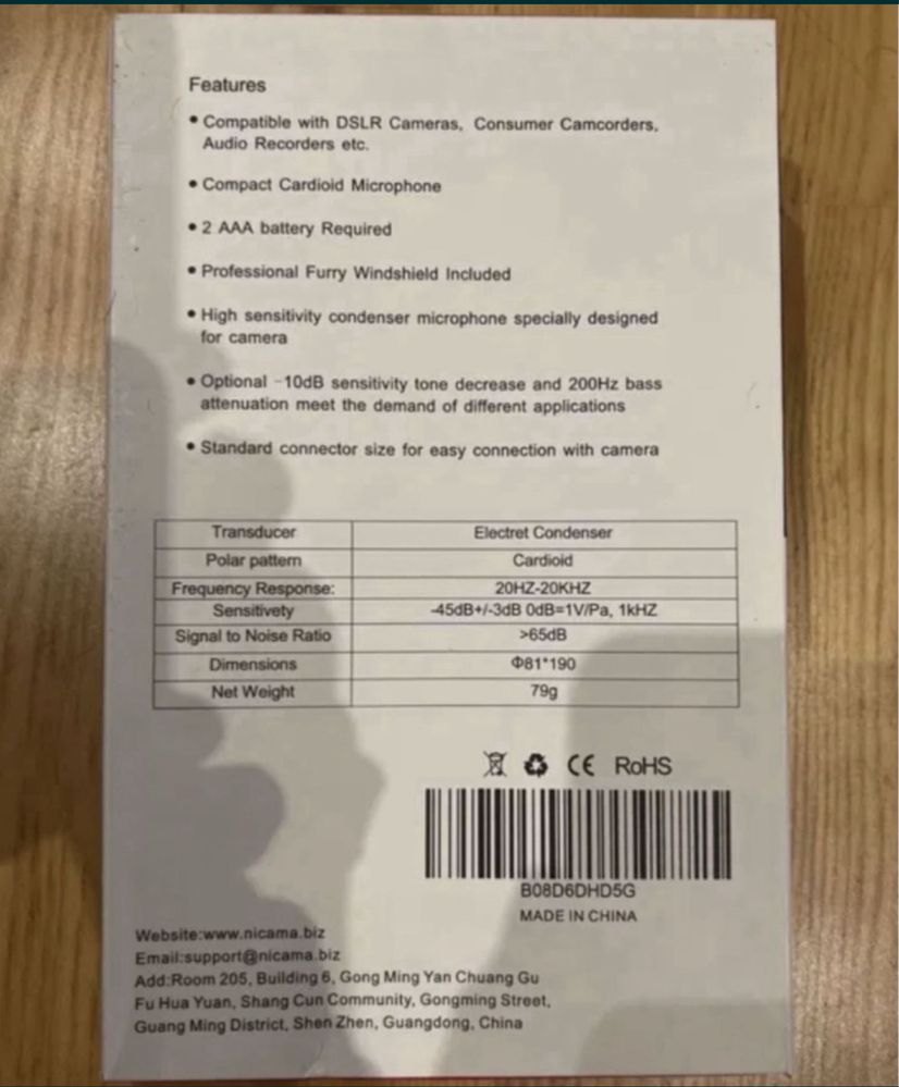 Nowy Oryginalny Mikrofon kierunkowy Nicama SGM5