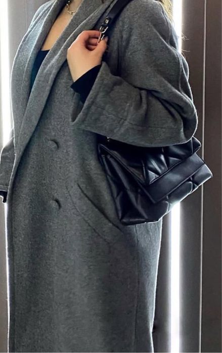 Пальто осінь-весна сіре шерсть