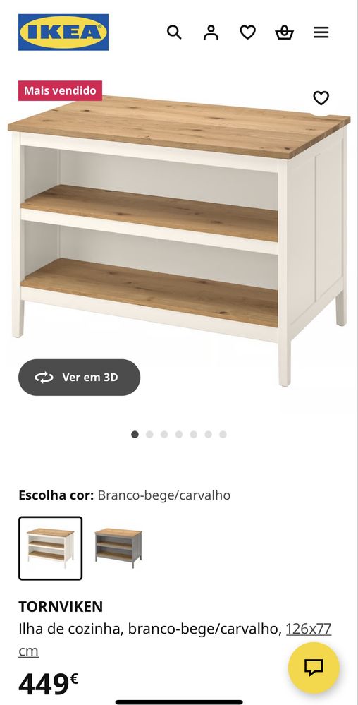 Ilha Cozinha + 2 Cadeiras Altas
