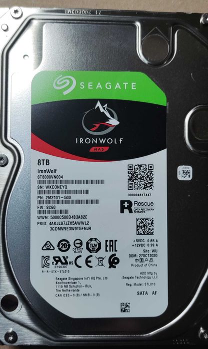 Seagate ST8000VN004 IronWolf 8TB SATA III 3,5" - Mam 1szt.