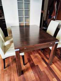 Stół do jadalni rozkladany drewniany plus 4 krzesła używany