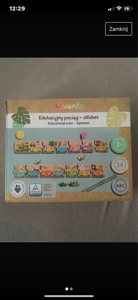 Pociag edukacyjny alfabet