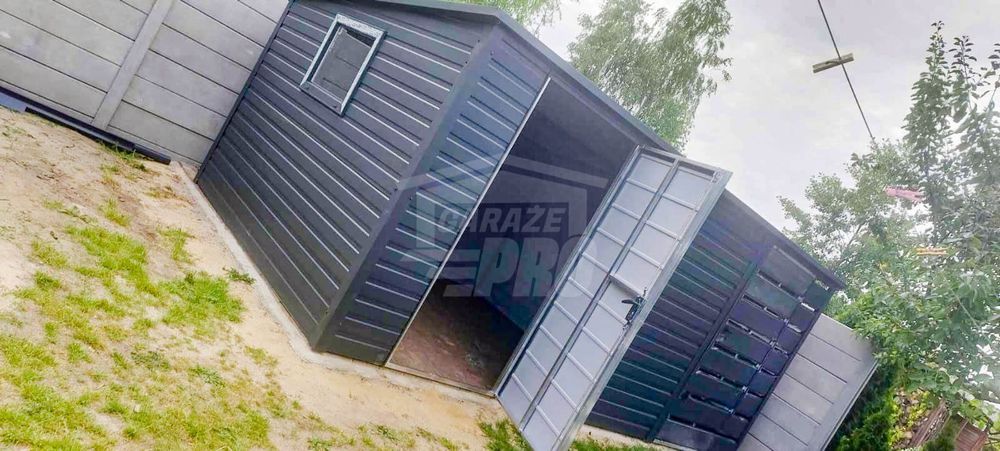 Schowek Domek Ogrodowy 4x2,5 + Wiata 1,5m 2x Drzwi Okno Dach GP435
