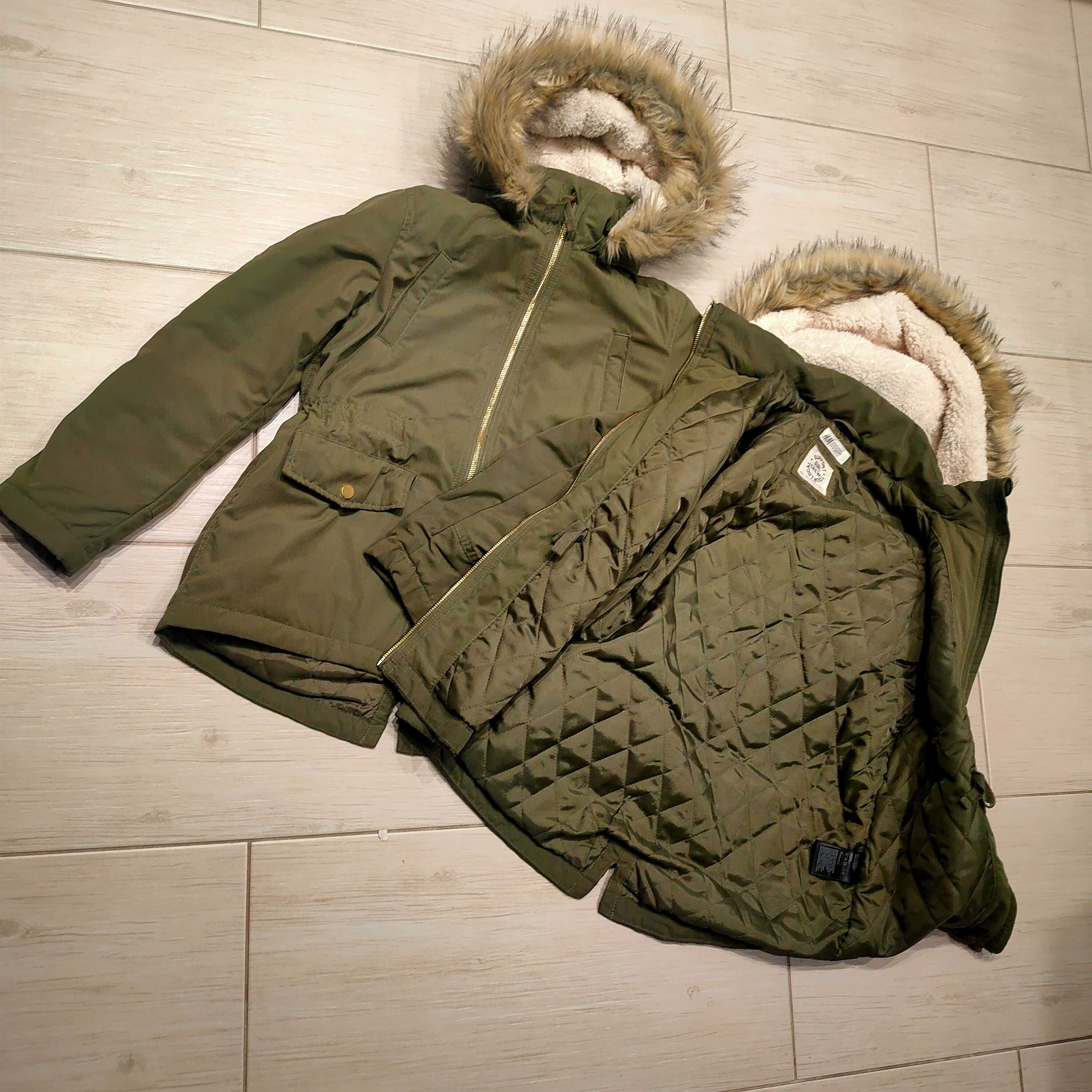 kurtka parka pikowana H&M r. 146